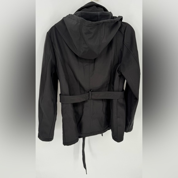 Sebby Belted Women's Zip/Button Hooded Utility Jacket - Picture 4 of 12